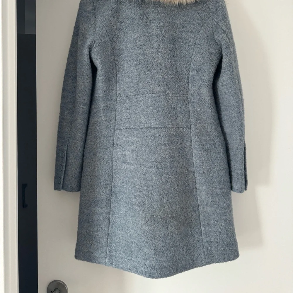 Belle Badgley Mischka The Holly Coat with Faux Fur Hood - Picture 4 of 7